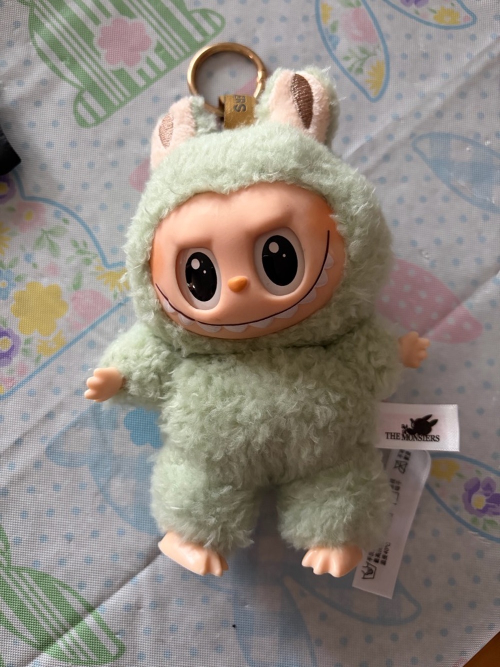 Lafufu the monsters Plush green Monster Keychain